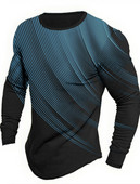 Meeste vintage klassikaline pikkade varrukatega geomeetrilise graafilise prindiga vabaaja sportlik pikkade varrukatega ülisuur topp välitingimustes pikkade varrukatega T-särk