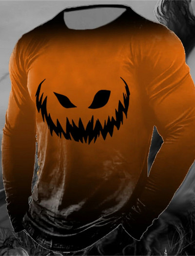 Meeste vintage klassikaline pikkade varrukatega geomeetrilise graafilise prindiga vabaaja sportlik pikkade varrukatega ülisuur topp välitingimustes pikkade varrukatega T-särk