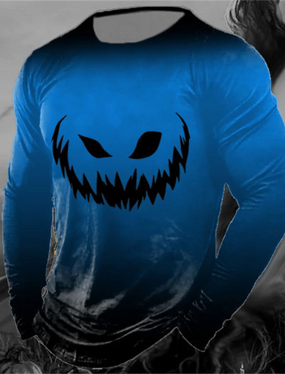 Meeste vintage klassikaline pikkade varrukatega geomeetrilise graafilise prindiga vabaaja sportlik pikkade varrukatega ülisuur topp välitingimustes pikkade varrukatega T-särk