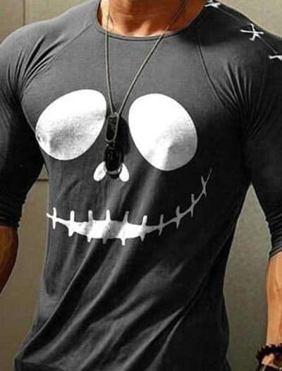 Meeste vintage klassikaline pikkade varrukatega geomeetrilise graafilise prindiga vabaaja sportlik pikkade varrukatega ülisuur topp välitingimustes pikkade varrukatega T-särk