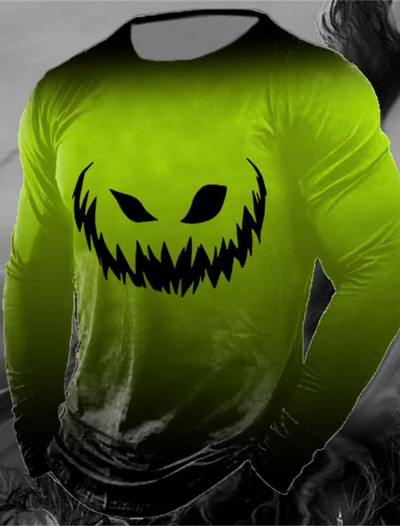 Meeste vintage klassikaline pikkade varrukatega geomeetrilise graafilise prindiga vabaaja sportlik pikkade varrukatega ülisuur topp välitingimustes pikkade varrukatega T-särk