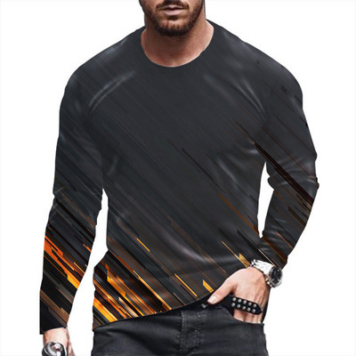 Ανδρικά μπλουζάκια με γεωμετρικό σχέδιο 3D εκτύπωσης μόδας 6XL Μεγάλο μέγεθος Streetwear Ανδρικά μπλουζάκια φθινοπωρινά Νέα μακρυμάνικα casual oversized μπλουζάκια