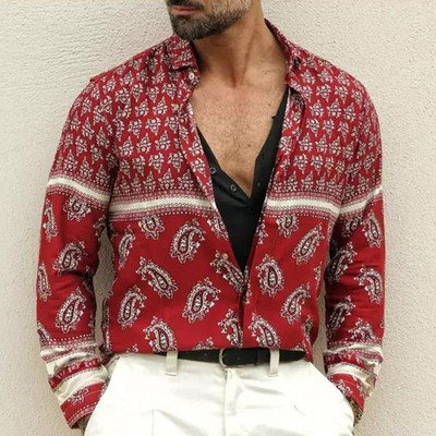 Luksuslik kuningliku pere 2023. aasta kevad- ja sügisbränd, meeste vabaaja moeprinter, pikkade varrukatega siidine särk S-3XL