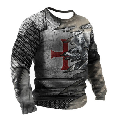 Vintage ανδρικό βαμβακερό μπλουζάκι Φθινοπωρινό υπερμεγέθη ανδρικό φούτερ με στρογγυλή λαιμόκοψη casual μακρυμάνικα μπλουζάκια ανδρικά βαριά μέταλ ρούχα