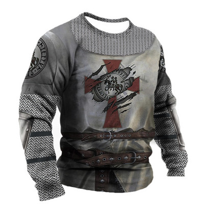 Vintage ανδρικό βαμβακερό μπλουζάκι Φθινοπωρινό υπερμεγέθη ανδρικό φούτερ με στρογγυλή λαιμόκοψη casual μακρυμάνικα μπλουζάκια ανδρικά βαριά μέταλ ρούχα