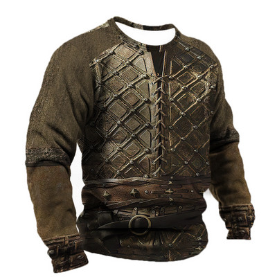 Vintage ανδρικό βαμβακερό μπλουζάκι Φθινοπωρινό υπερμεγέθη ανδρικό φούτερ με στρογγυλή λαιμόκοψη casual μακρυμάνικα μπλουζάκια ανδρικά βαριά μέταλ ρούχα