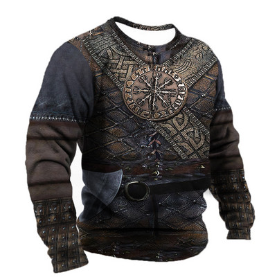 Vintage ανδρικό βαμβακερό μπλουζάκι Φθινοπωρινό υπερμεγέθη ανδρικό φούτερ με στρογγυλή λαιμόκοψη casual μακρυμάνικα μπλουζάκια ανδρικά βαριά μέταλ ρούχα