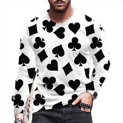 Φθινοπωρινό μπλουζάκι 2023 Ανδρικά ρούχα τρισδιάστατα εμπριμέ μπλουζάκια μεγάλου μεγέθους Ανδρικά ρούχα Σχεδιαστής μακρυμάνικα Harajuku γραφικά μπλουζάκια