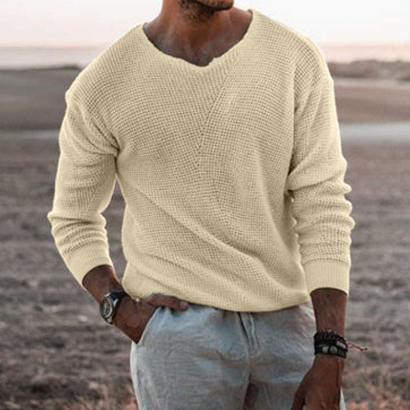 Jesenski pulover 2023. Muški muški pulover s dugim rukavima Jednobojni sueter muški pulover s O-izrezom Ležerna odjeća pull homme 3XL MY465