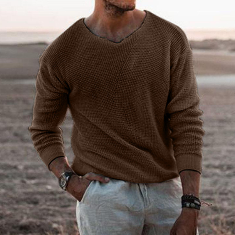 Jesenski pulover 2023. Muški muški pulover s dugim rukavima Jednobojni sueter muški pulover s O-izrezom Ležerna odjeća pull homme 3XL MY465