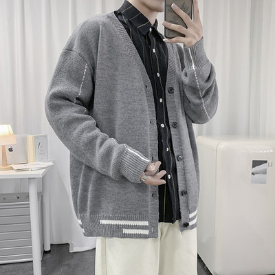 Ανδρική ζακέτα Ropa Para Hombre Φθινοπωρινή χειμερινή μόδα Πλεκτά με V λαιμόκοψη Casual Harajuku Simple Daily College Loose Ανδρικό