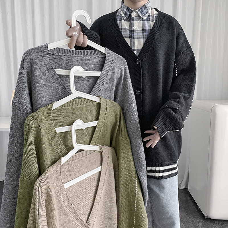 Ανδρική ζακέτα Ropa Para Hombre Φθινοπωρινή χειμερινή μόδα Πλεκτά με V λαιμόκοψη Casual Harajuku Simple Daily College Loose Ανδρικό