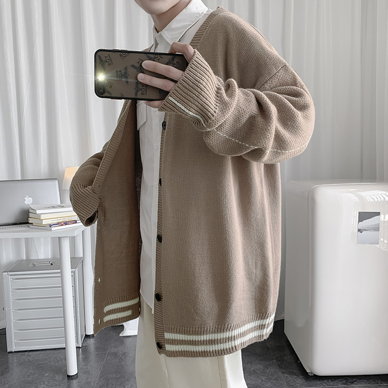 Ανδρική ζακέτα Ropa Para Hombre Φθινοπωρινή χειμερινή μόδα Πλεκτά με V λαιμόκοψη Casual Harajuku Simple Daily College Loose Ανδρικό