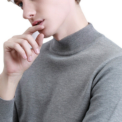 Meeste massiivne poolkõrge kraega kampsun, sügistalvine meeste soojad silmkoelised riided, meeste lihtsad topid Pullover kampsun, meeste džemper MY625