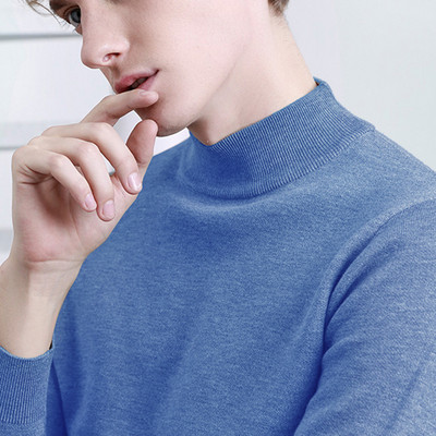 Meeste massiivne poolkõrge kraega kampsun, sügistalvine meeste soojad silmkoelised riided, meeste lihtsad topid Pullover kampsun, meeste džemper MY625