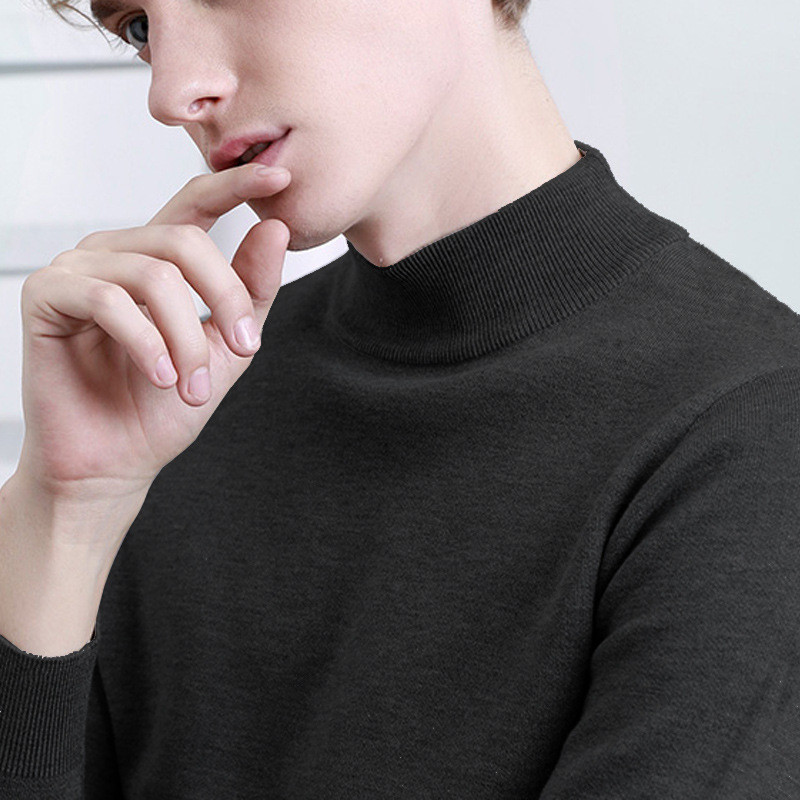Meeste massiivne poolkõrge kraega kampsun, sügistalvine meeste soojad silmkoelised riided, meeste lihtsad topid Pullover kampsun, meeste džemper MY625