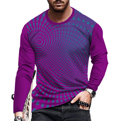 Modna i ležerna muška majica s printom dugih rukava