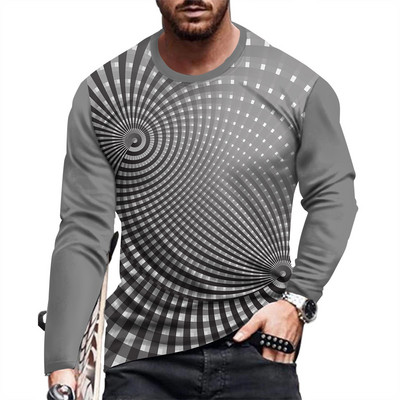 Modna i ležerna muška majica s printom dugih rukava