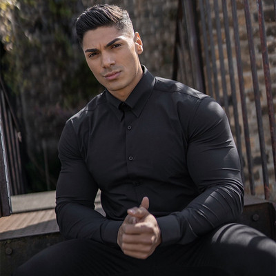 Καλοκαίρι 2022 νέα ανδρικά επαγγελματικά casual μονόχρωμα πουκάμισα χωρίς σιδέρωμα υψηλής ποιότητας αντιρυτιδικά μακρυμάνικα πουκάμισα ανδρικό τοπ