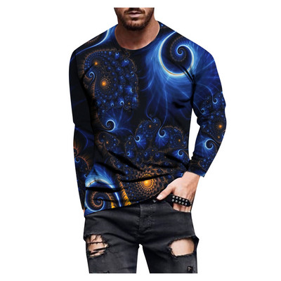 2021. aasta uus Euroopa ja Ameerika suvine hip-hop meeste 3D t-särk uus koomiksitrükk mesilaste pikkade varrukatega vabaaja moespordialad