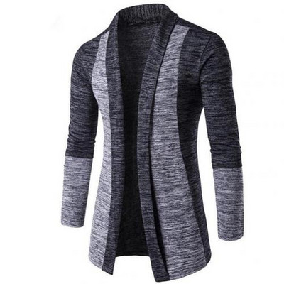 Új Retro Férfi pulóver Férfi Kardigán Varrás Kontraszt Szín Hosszú ujjú Slim-fit Pulóverkabát Jaqueta Masculina Inverno