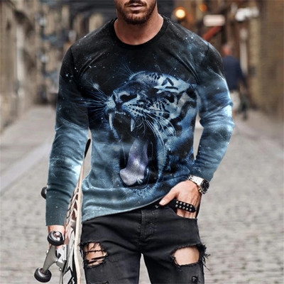 Ανδρικό μπλουζάκι Unisex Tee Fashion Graphic Print Crew Neck Μαύρο 3D Print Καθημερινή μακρυμάνικη εκτύπωση Clothing Apparel Designer Casual