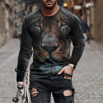 Ανδρικό μπλουζάκι Unisex Tee Fashion Graphic Print Crew Neck Μαύρο 3D Print Καθημερινή μακρυμάνικη εκτύπωση Clothing Apparel Designer Casual