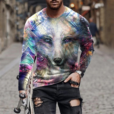 Ανδρικό μπλουζάκι Unisex Tee Fashion Graphic Print Crew Neck Μαύρο 3D Print Καθημερινή μακρυμάνικη εκτύπωση Clothing Apparel Designer Casual