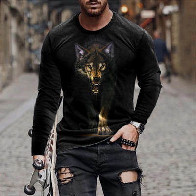 Ανδρικό μπλουζάκι Unisex Tee Fashion Graphic Print Crew Neck Μαύρο 3D Print Καθημερινή μακρυμάνικη εκτύπωση Clothing Apparel Designer Casual