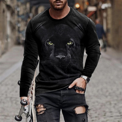 Ανδρικό μπλουζάκι Unisex Tee Fashion Graphic Print Crew Neck Μαύρο 3D Print Καθημερινή μακρυμάνικη εκτύπωση Clothing Apparel Designer Casual
