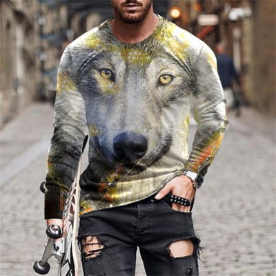 Ανδρικό μπλουζάκι Unisex Tee Fashion Graphic Print Crew Neck Μαύρο 3D Print Καθημερινή μακρυμάνικη εκτύπωση Clothing Apparel Designer Casual