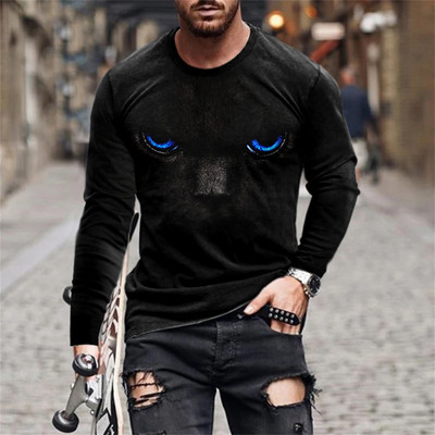 Ανδρικό μπλουζάκι Unisex Tee Fashion Graphic Print Crew Neck Μαύρο 3D Print Καθημερινή μακρυμάνικη εκτύπωση Clothing Apparel Designer Casual