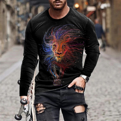 Ανδρικό μπλουζάκι Unisex Tee Fashion Graphic Print Crew Neck Μαύρο 3D Print Καθημερινή μακρυμάνικη εκτύπωση Clothing Apparel Designer Casual
