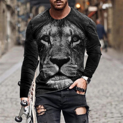 Ανδρικό μπλουζάκι Unisex Tee Fashion Graphic Print Crew Neck Μαύρο 3D Print Καθημερινή μακρυμάνικη εκτύπωση Clothing Apparel Designer Casual