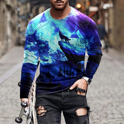 Ανδρικό μπλουζάκι Unisex Tee Fashion Graphic Print Crew Neck Μαύρο 3D Print Καθημερινή μακρυμάνικη εκτύπωση Clothing Apparel Designer Casual