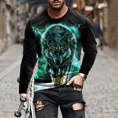 Ανδρικό μπλουζάκι Unisex Tee Fashion Graphic Print Crew Neck Μαύρο 3D Print Καθημερινή μακρυμάνικη εκτύπωση Clothing Apparel Designer Casual