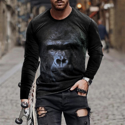 Ανδρικό μπλουζάκι Unisex Tee Fashion Graphic Print Crew Neck Μαύρο 3D Print Καθημερινή μακρυμάνικη εκτύπωση Clothing Apparel Designer Casual