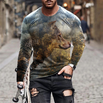 Ανδρικό μπλουζάκι Unisex Tee Fashion Graphic Print Crew Neck Μαύρο 3D Print Καθημερινή μακρυμάνικη εκτύπωση Clothing Apparel Designer Casual