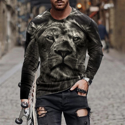 Ανδρικό μπλουζάκι Unisex Tee Fashion Graphic Print Crew Neck Μαύρο 3D Print Καθημερινή μακρυμάνικη εκτύπωση Clothing Apparel Designer Casual