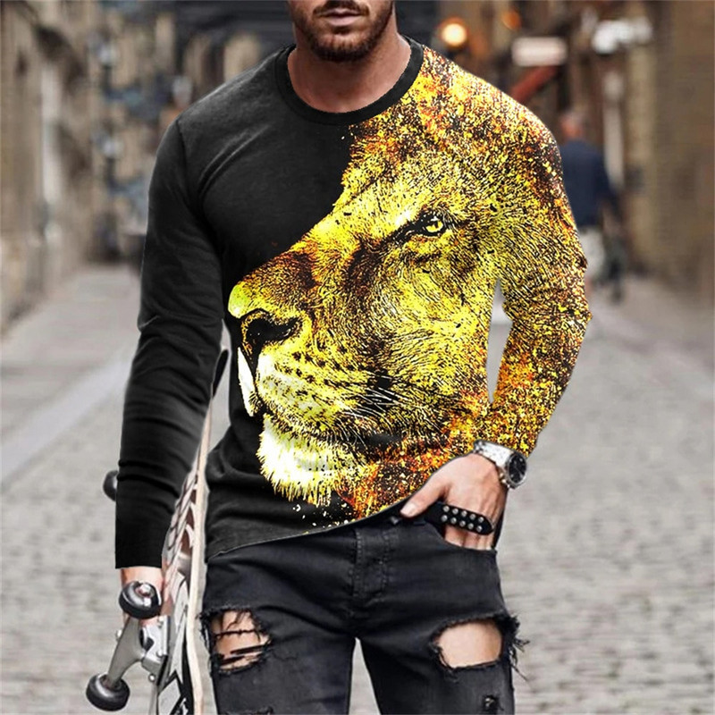 Ανδρικό μπλουζάκι Unisex Tee Fashion Graphic Print Crew Neck Μαύρο 3D Print Καθημερινή μακρυμάνικη εκτύπωση Clothing Apparel Designer Casual