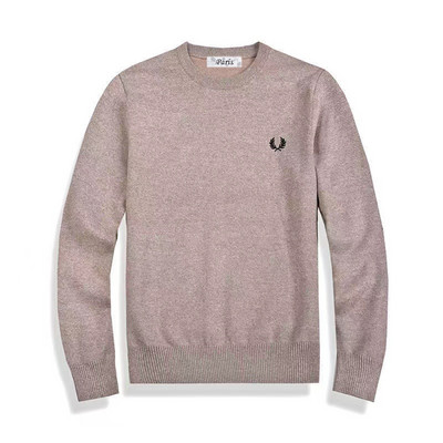 Ανδρικό στρογγυλό λαιμό μακρυμάνικο σταρένιο κέντημα δάφνη Μόδα χαλαρό και ζεστό μασίφ πλεκτό πουλόβερ φθινόπωρο και χειμώνα