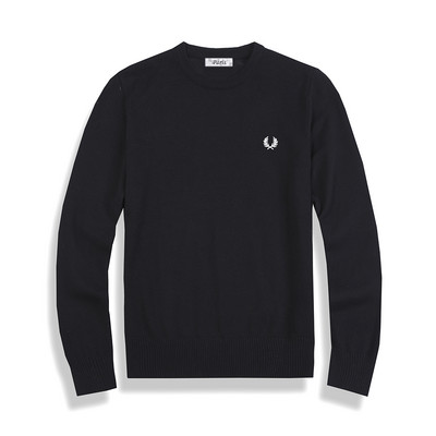 Ανδρικό στρογγυλό λαιμό μακρυμάνικο σταρένιο κέντημα δάφνη Μόδα χαλαρό και ζεστό μασίφ πλεκτό πουλόβερ φθινόπωρο και χειμώνα