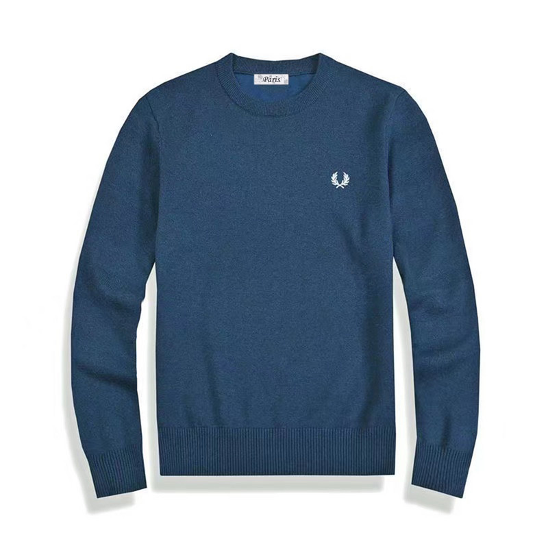 Ανδρικό στρογγυλό λαιμό μακρυμάνικο σταρένιο κέντημα δάφνη Μόδα χαλαρό και ζεστό μασίφ πλεκτό πουλόβερ φθινόπωρο και χειμώνα