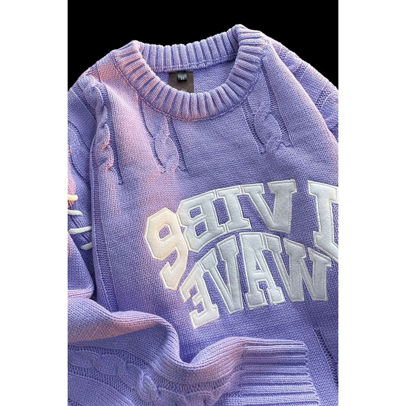 Πλεκτό πλεκτό πουλόβερ με πετσέτα αμερικανικής τάσης, ανδρικό και γυναικείο πουλόβερ με προσωπικότητα πουλόβερ