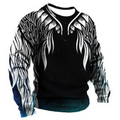 Vintage για ανδρικό μπλουζάκι T-shirt με φτερά Harajuku Viking μακρυμάνικο μπλουζάκι Βαμβακερό ανδρικό μπλουζάκι Street Loose Tee Casual Ρούχα