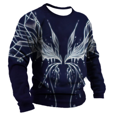 Vintage για ανδρικό μπλουζάκι T-shirt με φτερά Harajuku Viking μακρυμάνικο μπλουζάκι Βαμβακερό ανδρικό μπλουζάκι Street Loose Tee Casual Ρούχα