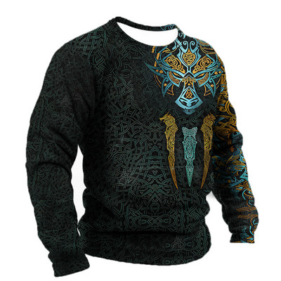 Vintage για ανδρικό μπλουζάκι T-shirt με φτερά Harajuku Viking μακρυμάνικο μπλουζάκι Βαμβακερό ανδρικό μπλουζάκι Street Loose Tee Casual Ρούχα