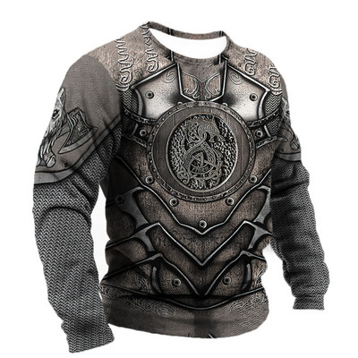 Vintage για ανδρικό μπλουζάκι T-shirt με φτερά Harajuku Viking μακρυμάνικο μπλουζάκι Βαμβακερό ανδρικό μπλουζάκι Street Loose Tee Casual Ρούχα