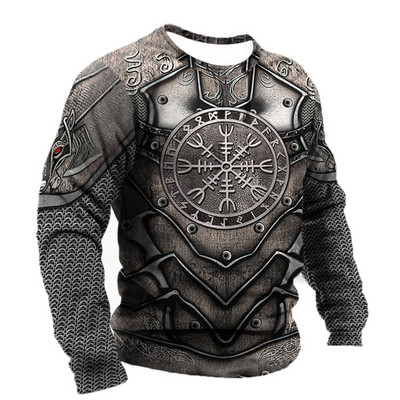 Vintage για ανδρικό μπλουζάκι T-shirt με φτερά Harajuku Viking μακρυμάνικο μπλουζάκι Βαμβακερό ανδρικό μπλουζάκι Street Loose Tee Casual Ρούχα