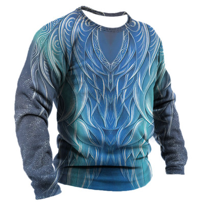 Vintage για ανδρικό μπλουζάκι T-shirt με φτερά Harajuku Viking μακρυμάνικο μπλουζάκι Βαμβακερό ανδρικό μπλουζάκι Street Loose Tee Casual Ρούχα